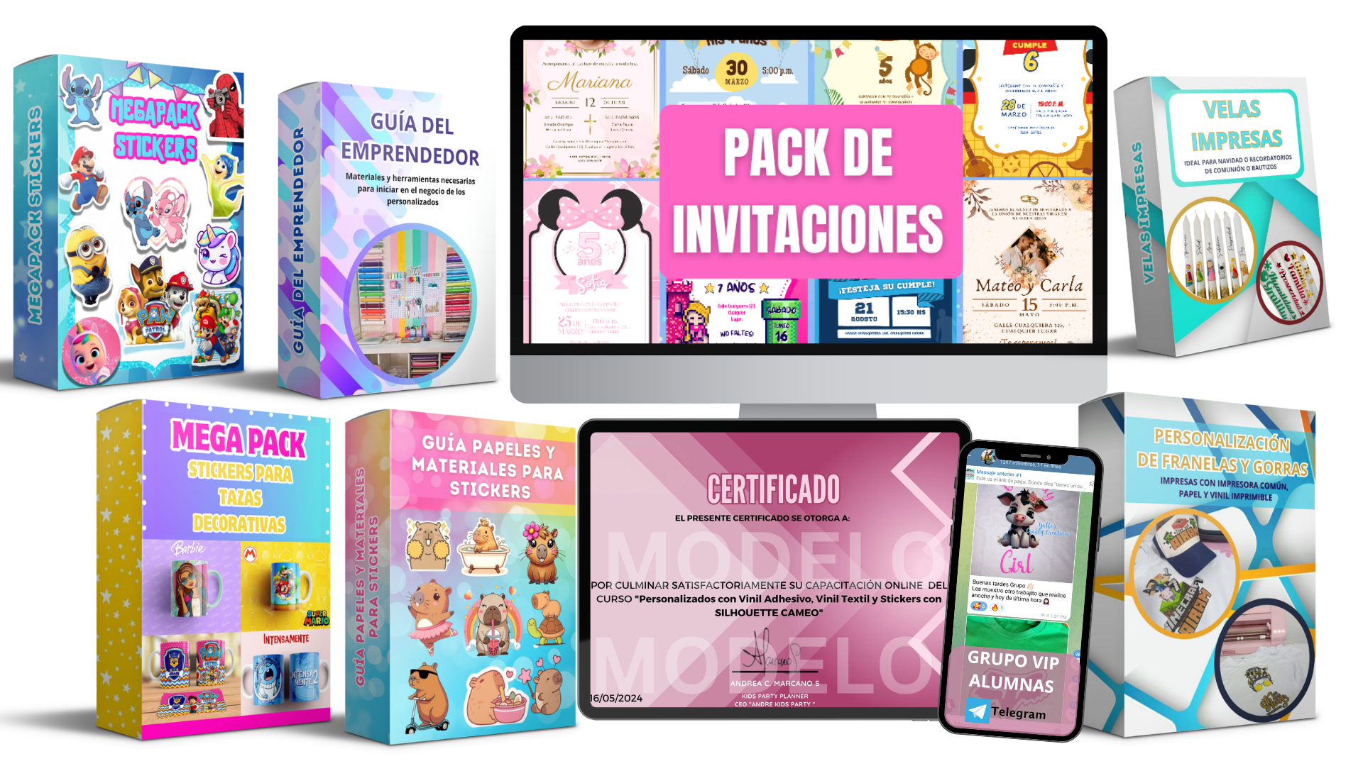 Bonos del curso: packs, guías, certificado, grupo VIP y más